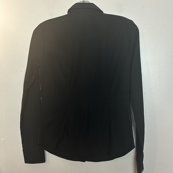 Simons Twik Fitted Black Poplin Button Up Tailored Fit Shirt Blouse - Picture 8 of 8